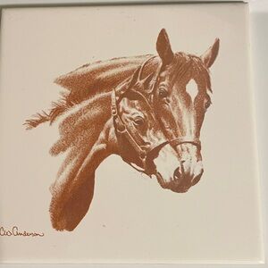 Screen Craft ceramic tile, great mare and first foal, Turf and Bluegrass series